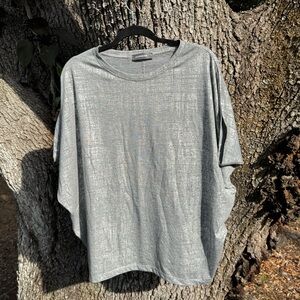 Alembika-Silver Lagonlook minimalist boxy dolman sleeve top.Size S